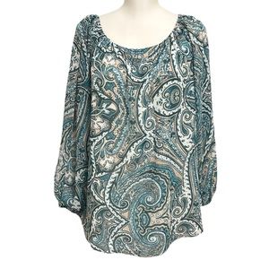Philosophy Sheer Paisley Blouse 2X